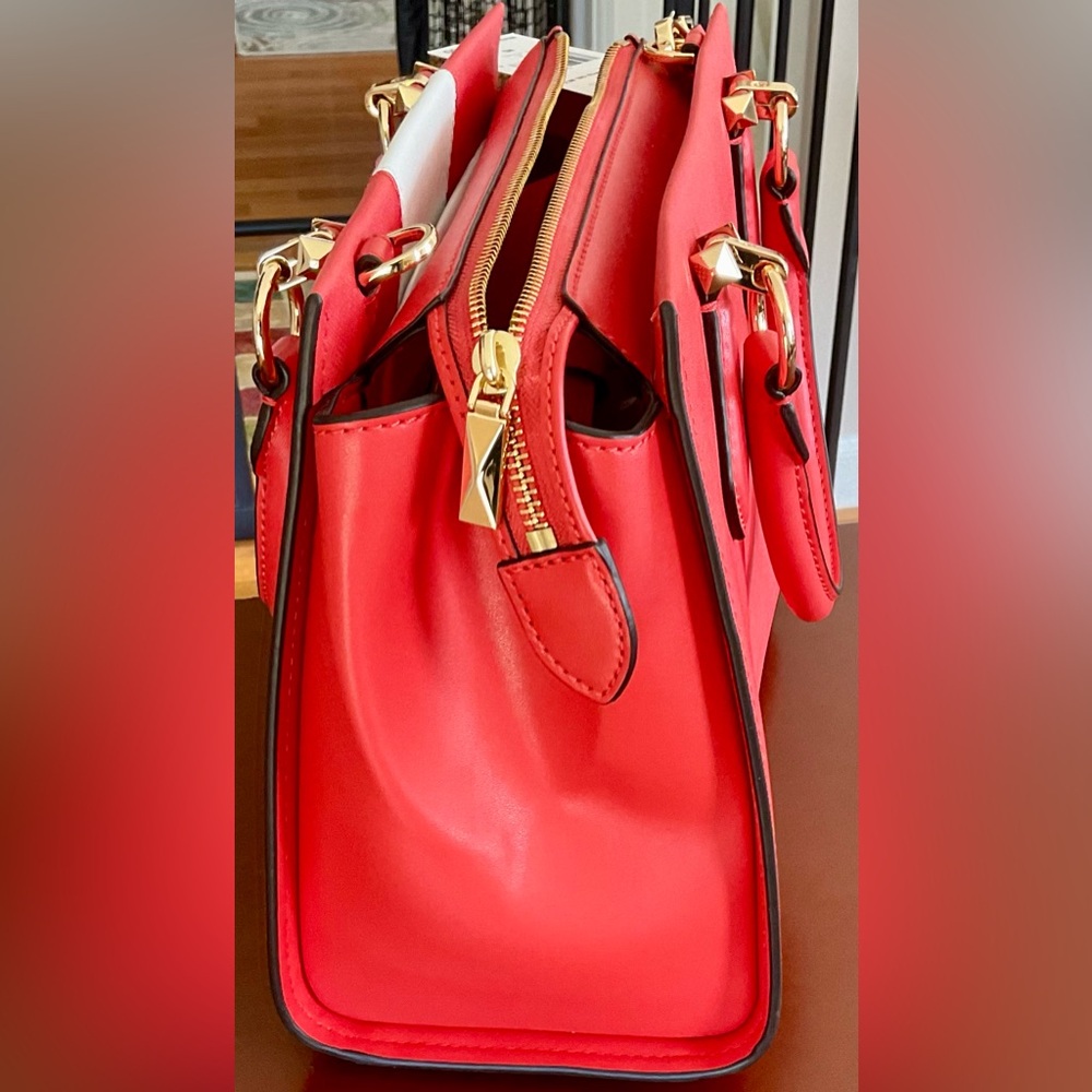 Michael Kors MARILYN MD Satchel Reddish/Orange and White - Picture 3 of 6